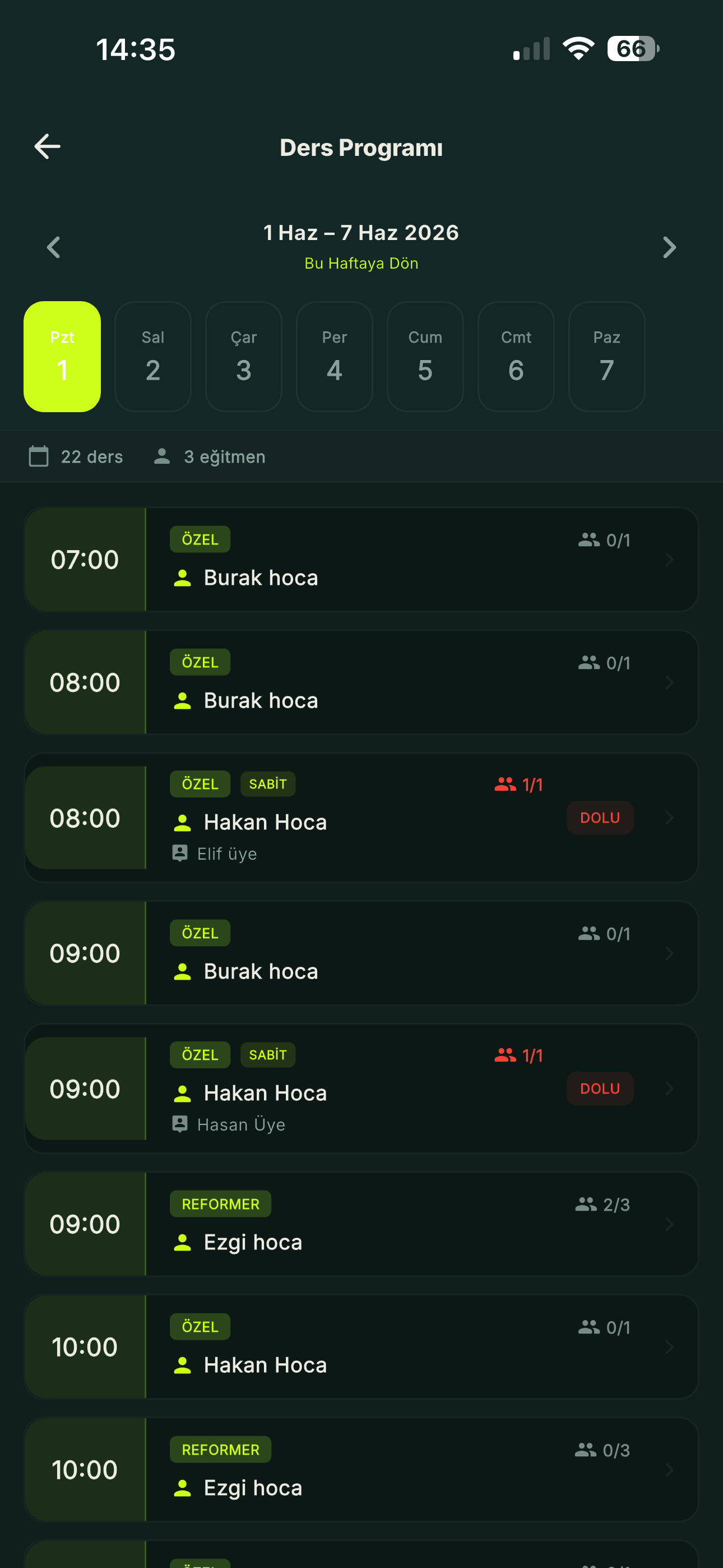 Ders programı